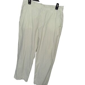 J. Crew Men’s Light Green and White Pinstripe Pants